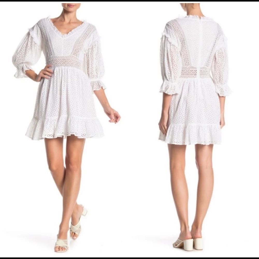 Love Sam Vivienne 100% cotton embroidered dress, XS